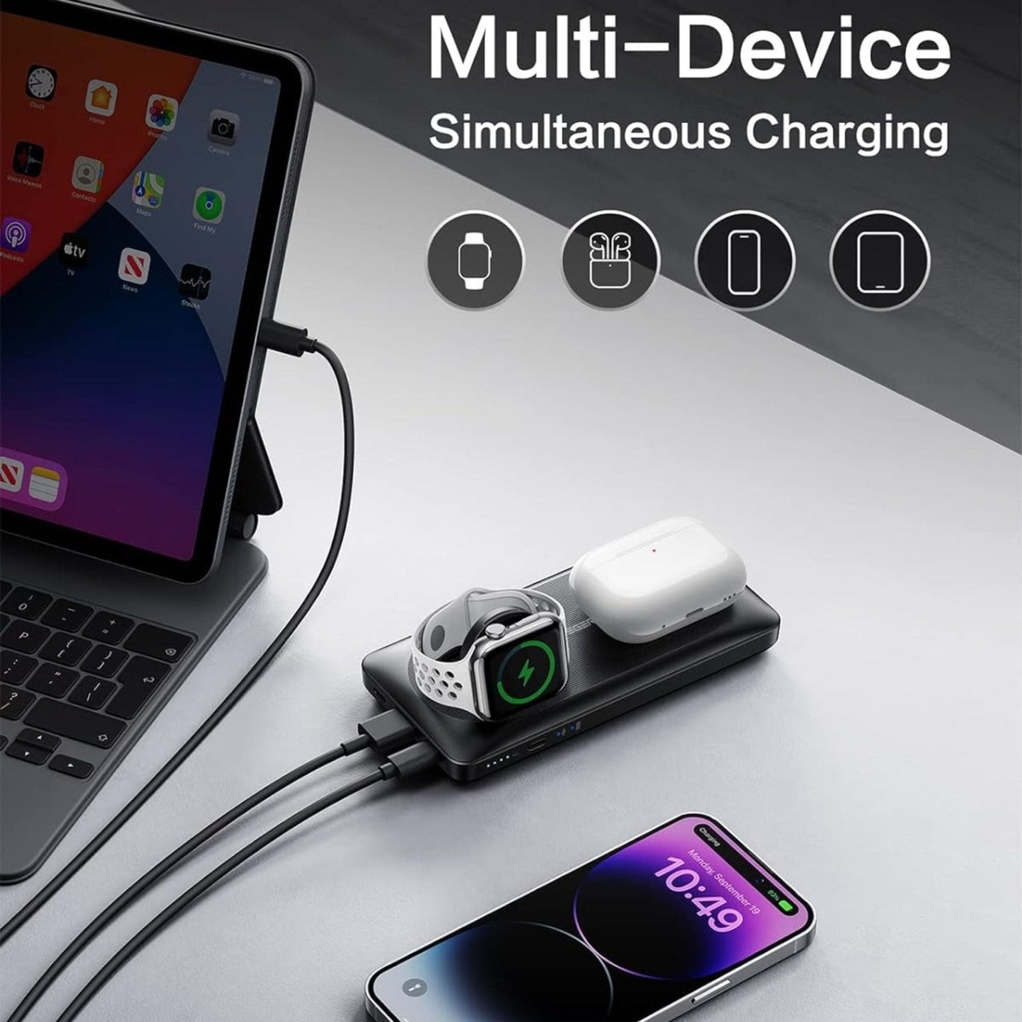 Veger Dual Wireless PD Fast Power bank 10000mah VP-1156 - Black