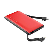 [PPBCHA01-RD] Powerology 6 in 1 10000mAh Power Bank Station with Built-in Lightning, Micro USB, Type-C Cable (Red)