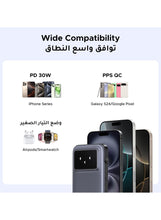 10000 mAh Uno Power Bank With USB Type C Cable Fast Charging Output Portable Charger Smart Screen Display With Vivid Emojis and Real-time Power Display Battery Pack for iPhone 16 15 Pro Max Space Gray