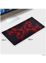 Extended Gaming Mouse Pad with Stitched Edges Durable Non-Slip Natural Rubber Base Waterproof Computer Keyboard Pad Mat For Esports Pros Gamer Desktop Office Home Red-Black