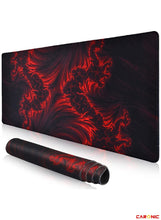 Extended Gaming Mouse Pad with Stitched Edges Durable Non-Slip Natural Rubber Base Waterproof Computer Keyboard Pad Mat For Esports Pros Gamer Desktop Office Home Red-Black