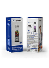 BlendMaster Portable Blender & Powerful Ice-Crushing Blades, 450ml, Safety Lock, Rechargeable Battery, Shock Resistant Glass, Self-Cleaning Functionality