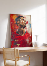 Fußball Legende Ronaldo Portugal · Dynamisches Kunstposter im Splash Art Stil · Wanddeko für Fans · Druck ohne Rahmen