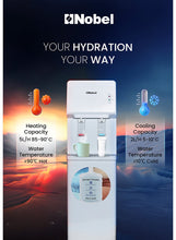 Water Dispenser, Hot & Cold, 2 Taps, Compressor Cooling, 5L/H Heating, 2L/H Cooling, Silicon Water Outlet Pipes NWD1603 White
