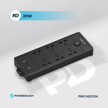 [PWCUQC034] Powerology 6AC 2500W Power Strip - Black