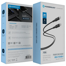 Powerology Power Sync Weave USB-C to USB-C 2m PD 100W - Gray