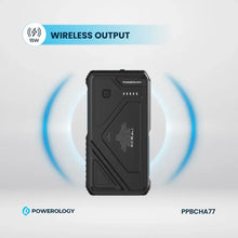 Powerology 27000mAh Solar Wireless Charging Power Bank - Black