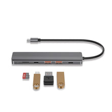 [P61HBCGY] Powerology 6-in-1 Slim 4K HDMI USB-C Hub