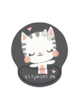 Ergonomic Mouse Pad with Wrist Support, Non-Slip Rubber Base Mousepad, for Home Office Gaming Working Computers Laptop, Easy Typing, Pain Relief, Memory Foam Rebound (Cute Cat)