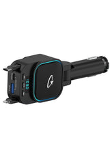 Goaltage FMTR02 PowerTune Pro Bluetooth FM Transmitter with Built-In Cables, Multi-Format Support, Safety Protection, Fast Charging, Hands-Free Calling and Wide Compatibility