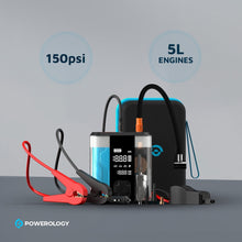 Powerology 8800mAh Jump Start Air Compressor - Transparent
