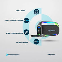 [PWLAU012] Powerology Deep Bass Party Speaker - Black