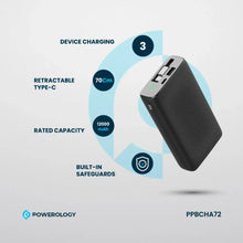 [PPBCHA72] Powerology 20000mAh Retractable Cable Power Bank - Black