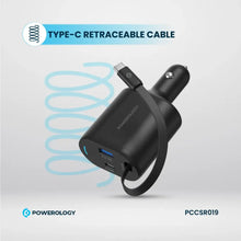 [PCCSR019] Powerology Type-C Retractable Car Charger 103W - Black