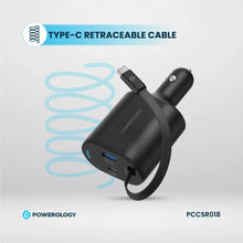 [PCCSR018] Powerology Type-C Retractable Car Charger 70W - Black
