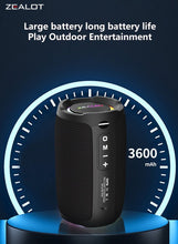 ZEALOT S49 20W Bluetooth Speaker, Loud Stereo Dual Pairing Portable Subwoofer, For Outdoor/ Home/ Party/ Gift, Support AUX/ USB/ TF Card/ Wireless Connect, Waterproof IPX5 3600mAh Battery For Long Playtime