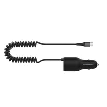 [PCCSR016] Powerology PD100W+QC18W+Type CCable 20W LED Dual Ports CarCharger With Coiled Cable-Black