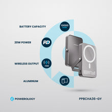 [PPBCHA36-GY] Powerology 10000mAh MagSafe Power Glass Surface (Gray)