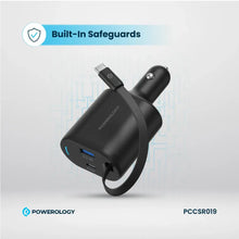 [PCCSR019] Powerology Type-C Retractable Car Charger 103W - Black