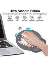 Ergonomic Mouse Pad with Wrist Support, Non-Slip Rubber Base Mousepad, for Home Office Gaming Working Computers Laptop, Easy Typing, Pain Relief, Memory Foam Rebound (Cute Cat)