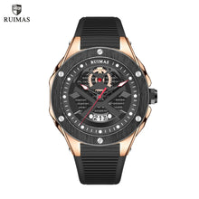 RUIMAS Brand Fashion Sport Watches for Men Quartz Silicone Band Wrist Watch Date Waterproof Wristwatches Clock Relogio Masculino-0