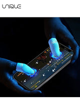 4 Piece Gaming Finger Sleeve Gloves - Gaming Finger Sleeve 0.3mm Fiber Seamless Thumbtip Sleeve for Mobile Gaming Sweat Resistant for PUBG/Cod/LOL/ROS Gaming Finger Sleeve (with Box)