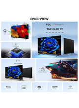 TCL Television 65 Inch Smart TV 4K QLED Colorful Quantum Crystal HDR 10+ Gaming Google TV, ONKYO 2.1 Hi-Fi, Dolby Atmos, DTS Virtual X, Voice Control, Game Master, (2025 Model) 65T6C black