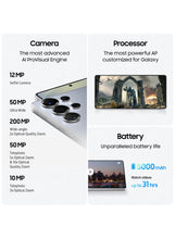 Galaxy S25 Ultra AI Dual SIM Titanium Whitesilver 12GB RAM 256GB 5G - Middle East Version