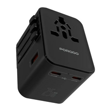 [PD-FWCH065-BK] Porodo GaN Universal Travel Multi-Port Quick Charger – Black