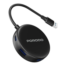 Porodo USB 3.0 Multi-Port Hub - Black