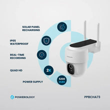 [PPBCHA73] Powerolgoy Built-In Solar Pan & Tilt Outdoor Camera - White