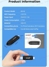 MINISE Wireless CarPlay Adapter USB-A/C for iPhone Convert Wired to Wireless Carplay Fast-Connect Plug&Play FOTA