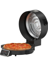 BakeMaster Electric Pizza Oven with LED Touch Control, Timer and Adjustable Heat, Non-Stick Surface, Soft Closing Mechanism, On-Off Switch and Multi-Purpose Functionality Multi-Purpose Oven with Non-Stick Plate & Cool-Touch Handles