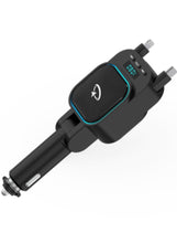 Goaltage FMTR02 PowerTune Pro Bluetooth FM Transmitter with Built-In Cables, Multi-Format Support, Safety Protection, Fast Charging, Hands-Free Calling and Wide Compatibility