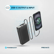 [PPBCHA72] Powerology 20000mAh Retractable Cable Power Bank - Black