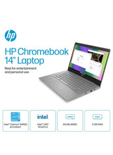 Chromebook Laptop With 14-Inch Display, Celeron Processor/4GB RAM/64GB Emmc/Intel UHD Graphics/Chrome OS English Modern Grey