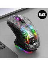Rechargeable Wireless Gaming Mouse | Transparent RGB Superlight Ergonomic 2.4 GHz Wireless Mouse with 4000 DPI | Programmable Wireless Gaming Mice with Magnetic charging base and Digital Display