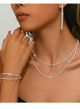 925 Sterling Silver Jewelry Set Elegant for Bridal Look Ideal as Wedding Gifts Trendy Accessories