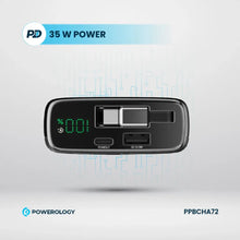 [PPBCHA72] Powerology 20000mAh Retractable Cable Power Bank - Black