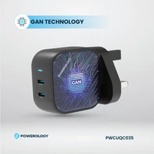 [PWCUQC035] Powerology Gan Dual USB-C Wall Charger - Black