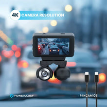 Powerology Dual Lens Dash Camera - Black