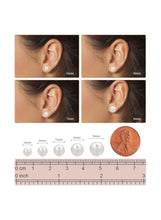 8MM Freshwater Pearl Stud Earrings for Women, Hypoallergenic 18K Gold Vermeil Earrings Studs with Genuine Round White Pearls