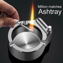 Cigarette Ashtray With Match Lighter-0