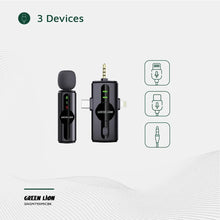 Green Lion 3 in 1 Noise Cancellation Microphone - Black