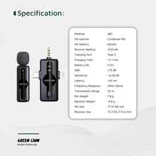 Green Lion 3 in 1 Noise Cancellation Microphone - Black