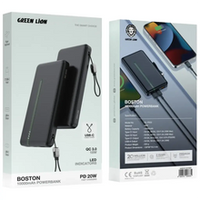 Green Lion Boston 10000 | 20000mAh Power Bank PD 20W - Black