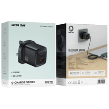Green Lion G-Charge Series Dual Port Wall Charger 35W UK Plug - Black