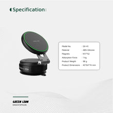 Green Lion GX-41 MagSafe Suction Phone Holder - Black