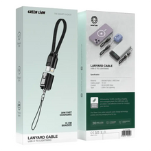 Green Lion Lanyard Cable USB-C to Lightning 30W - Black