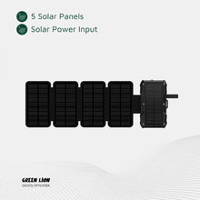 Green Lion Solar 5-Panel 20000mAh Power Bank PD20W - Black